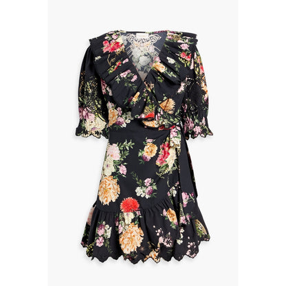 Camilla Floral-Print Cotton-Poplin Mini Wrap Dress