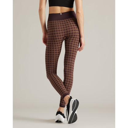 Rhone Brown Berry Houndstooth Seamless Legging