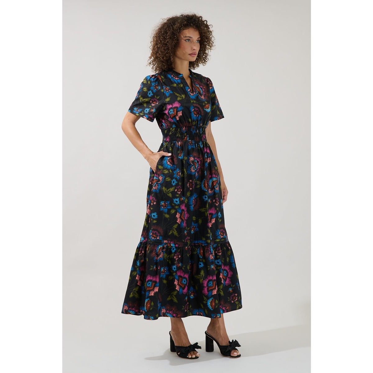 Sugarlips Belraj Poplin Maxi Dress Duna Floral - XS-3X