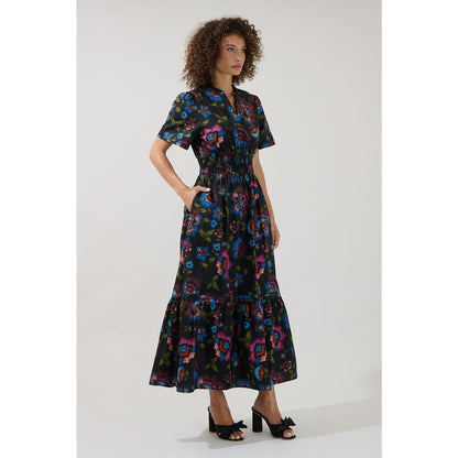 Sugarlips Belraj Poplin Maxi Dress Duna Floral - XS-3X