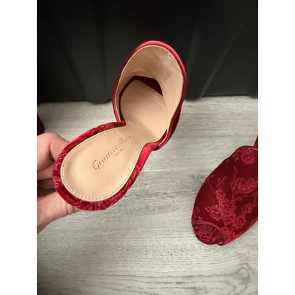 Gianvito Rossi Shanghai Embroidered Velvet Mules