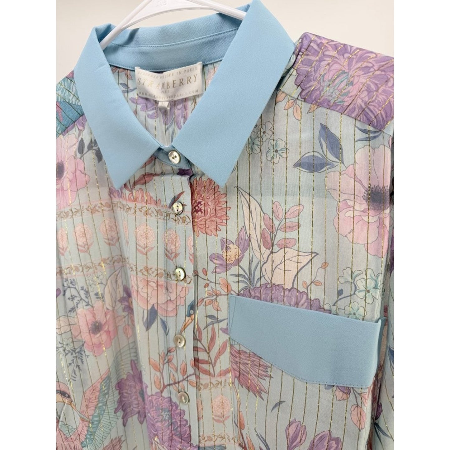 Strawberry Paris Laurent Floral Button-Up Shirt