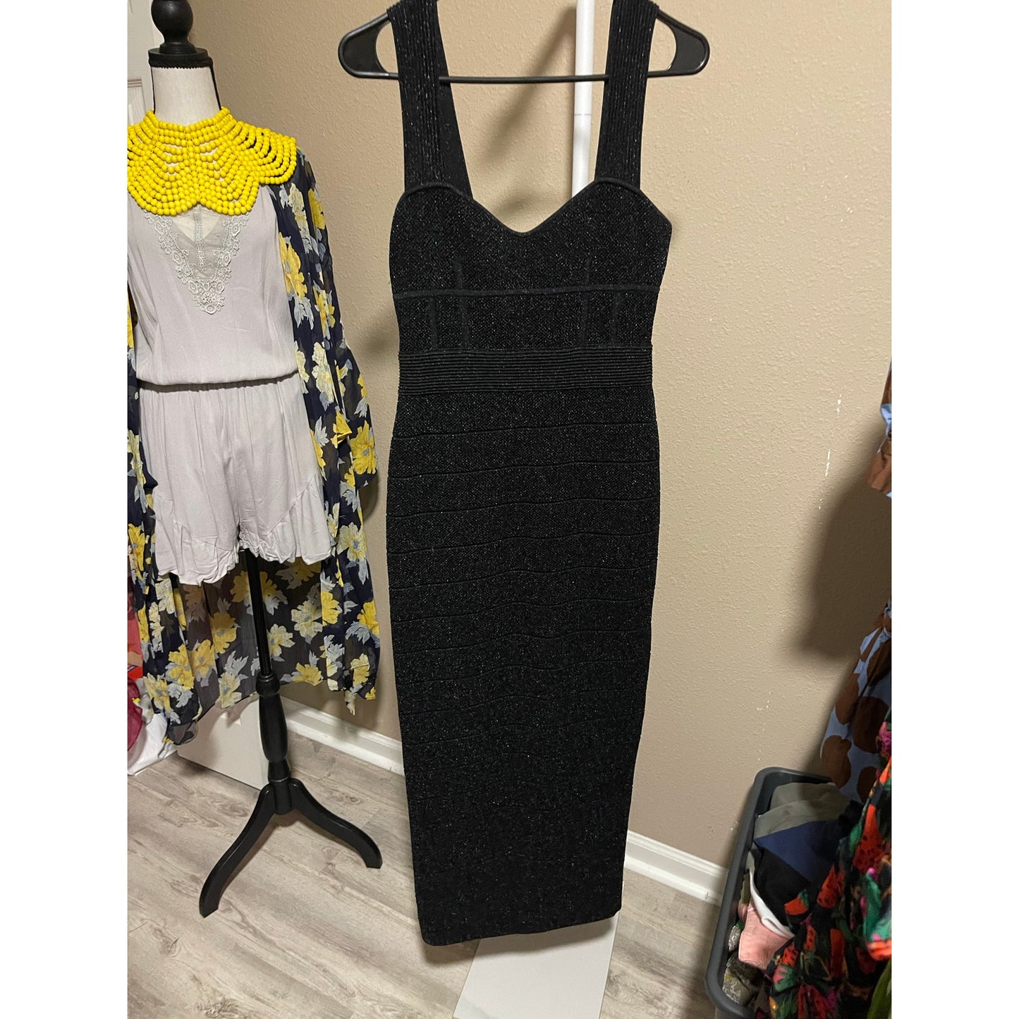 HERVÉ LÉGER Textured Lurex Sweetheart Gown