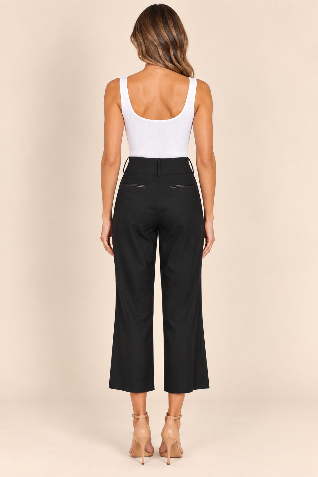 Alice + Olivia Black Wool Wide Leg Pants