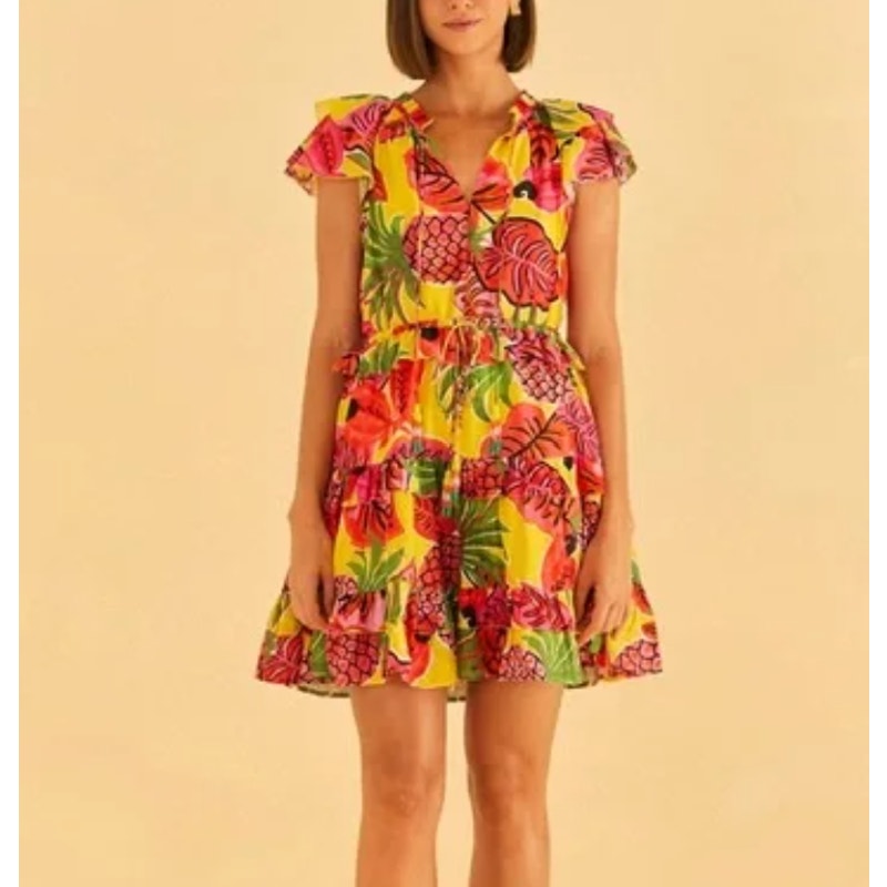 FARM Rio Fruit Dream Ruffle Mini Dress