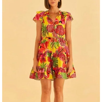 FARM Rio Fruit Dream Ruffle Mini Dress