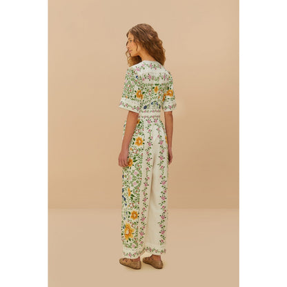 FARM Rio Off-White Folk Floral Lenzing™ Ecovero™ Euroflax™ Jumpsuit