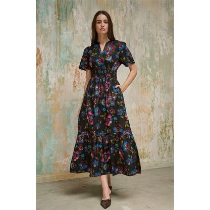 Sugarlips Belraj Poplin Maxi Dress Duna Floral - XS-3X