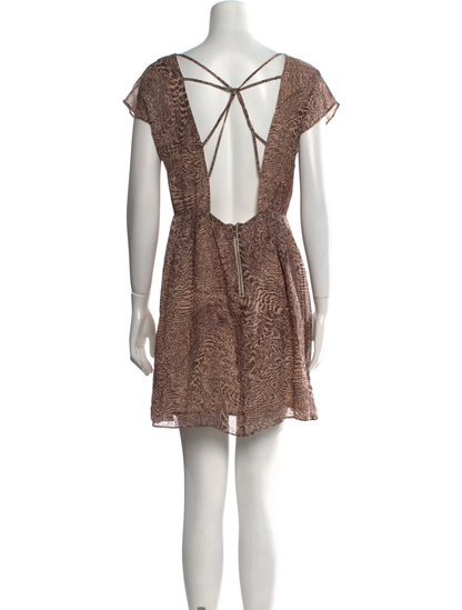 Alice + Olivia Animal Print Silk Mini Dress