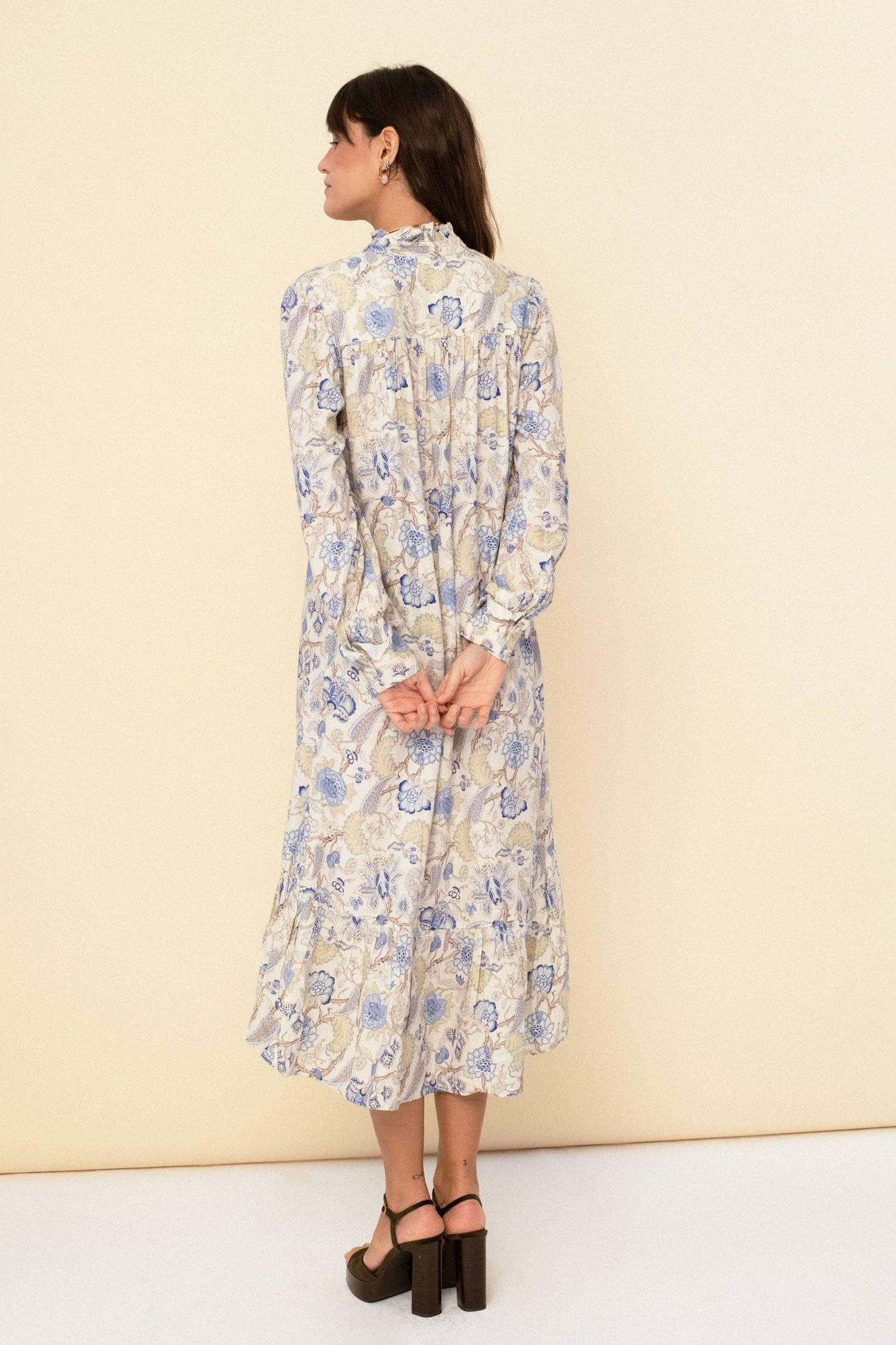 Juana Dress in Blue/White