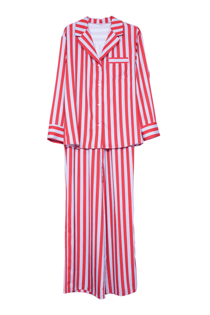 Katydid Lilac Striped Satin Cute Christmas PJ Set