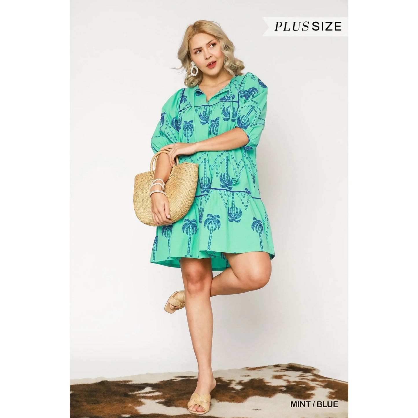 Umgee Boho Embroidered Babydoll Dress - Plus