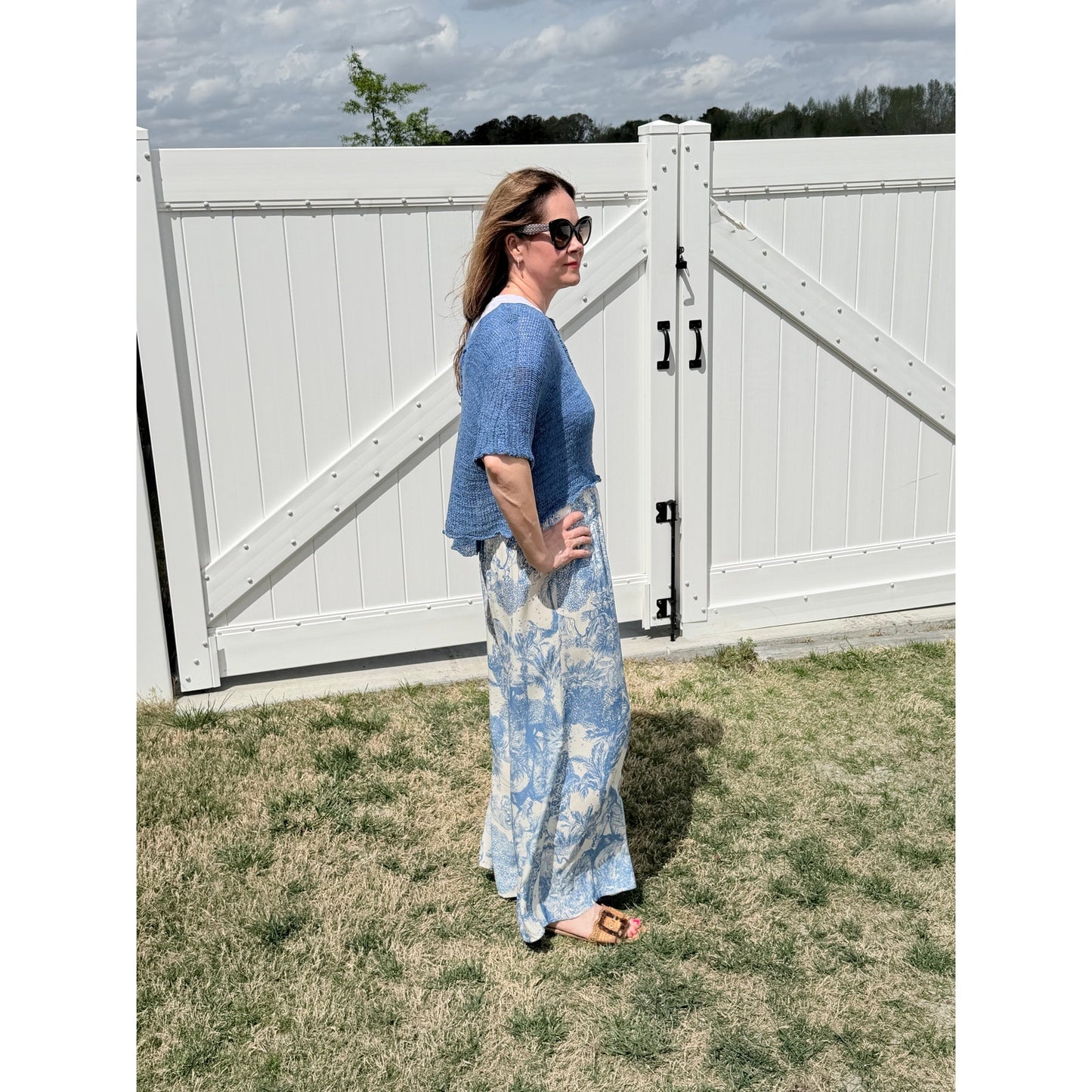 Scandal Italy Blue Knitted Asymmetrical Lightweight Spring Blue Top