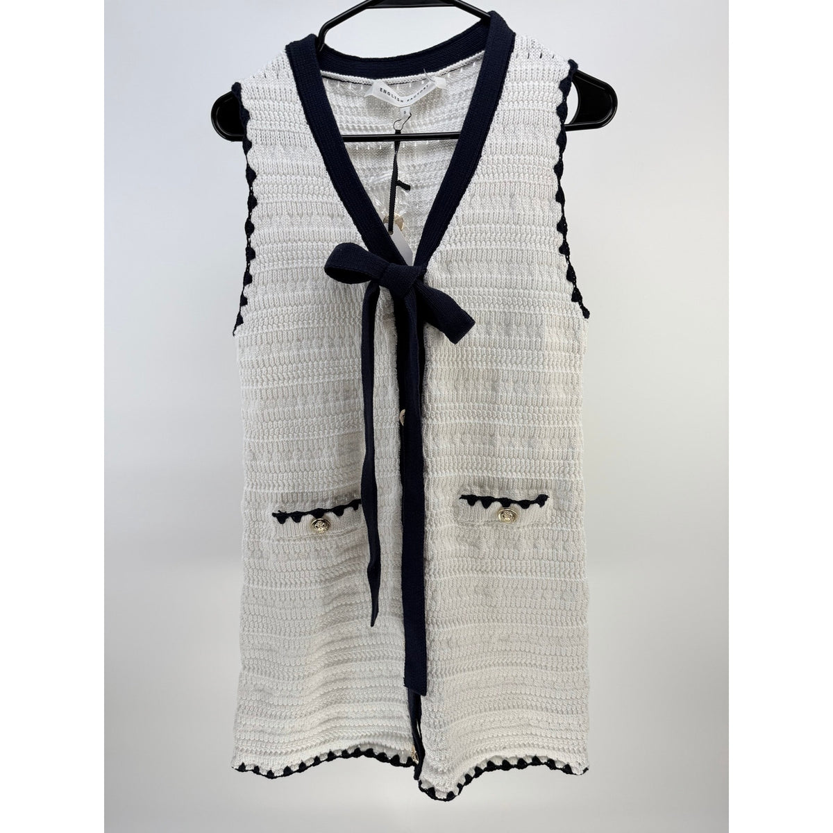 English Factory Sleeveless V-Neck Bow Mini Dress