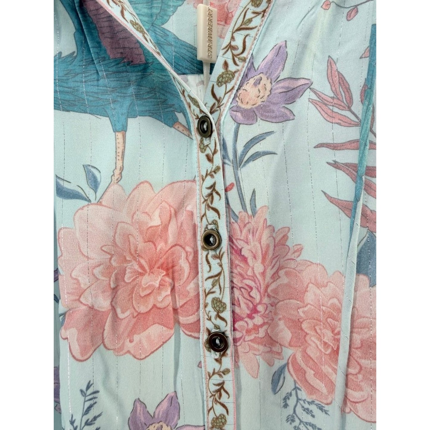 Strawberry Paris Grace Floral Print Blouse