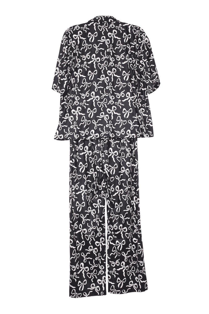 Katydid Black Bow Print PJ Pants Set