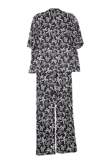 Katydid Black Bow Print PJ Pants Set