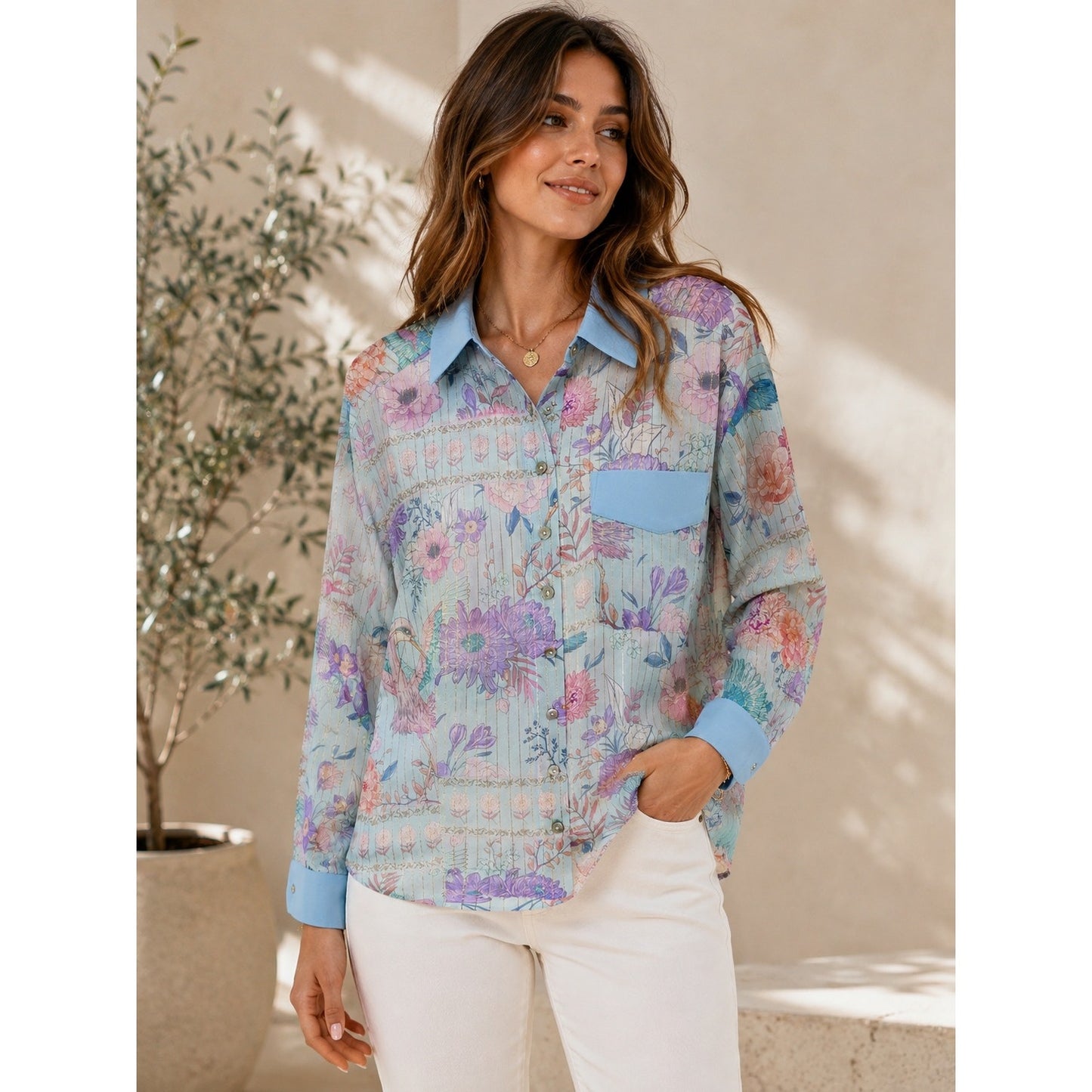 Strawberry Paris Laurent Floral Button-Up Shirt