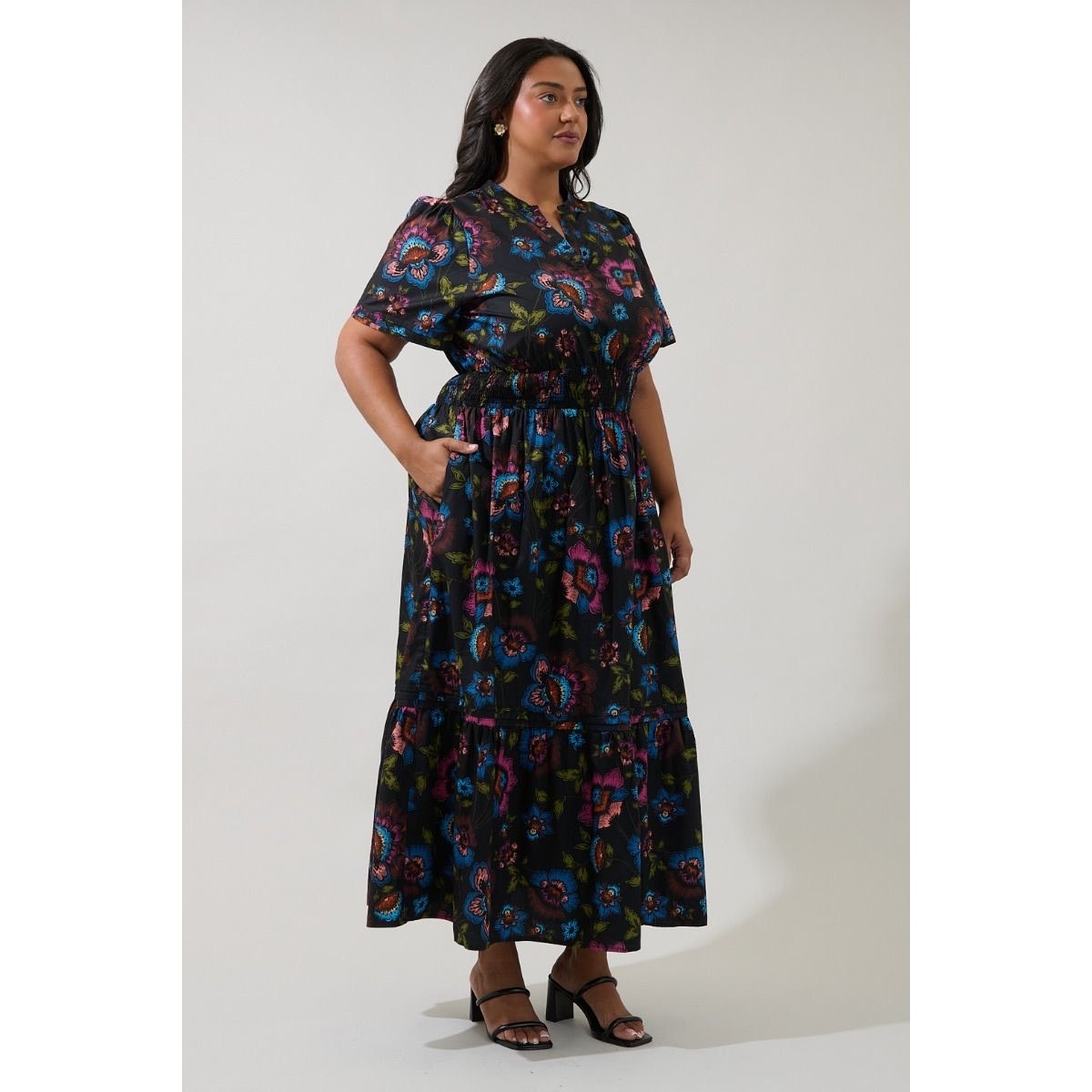 Sugarlips Belraj Poplin Maxi Dress Duna Floral - XS-3X