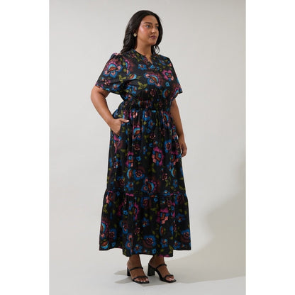 Sugarlips Belraj Poplin Maxi Dress Duna Floral - XS-3X