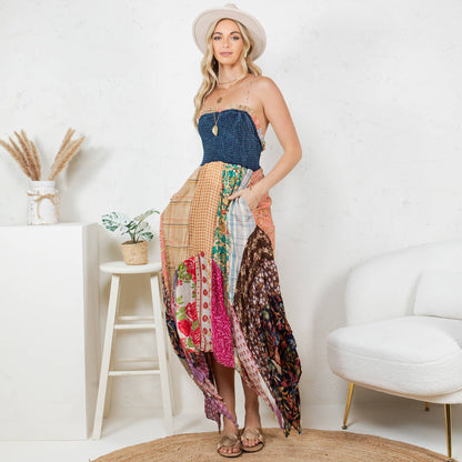 Young Threads Handkerchief Dress with Patches